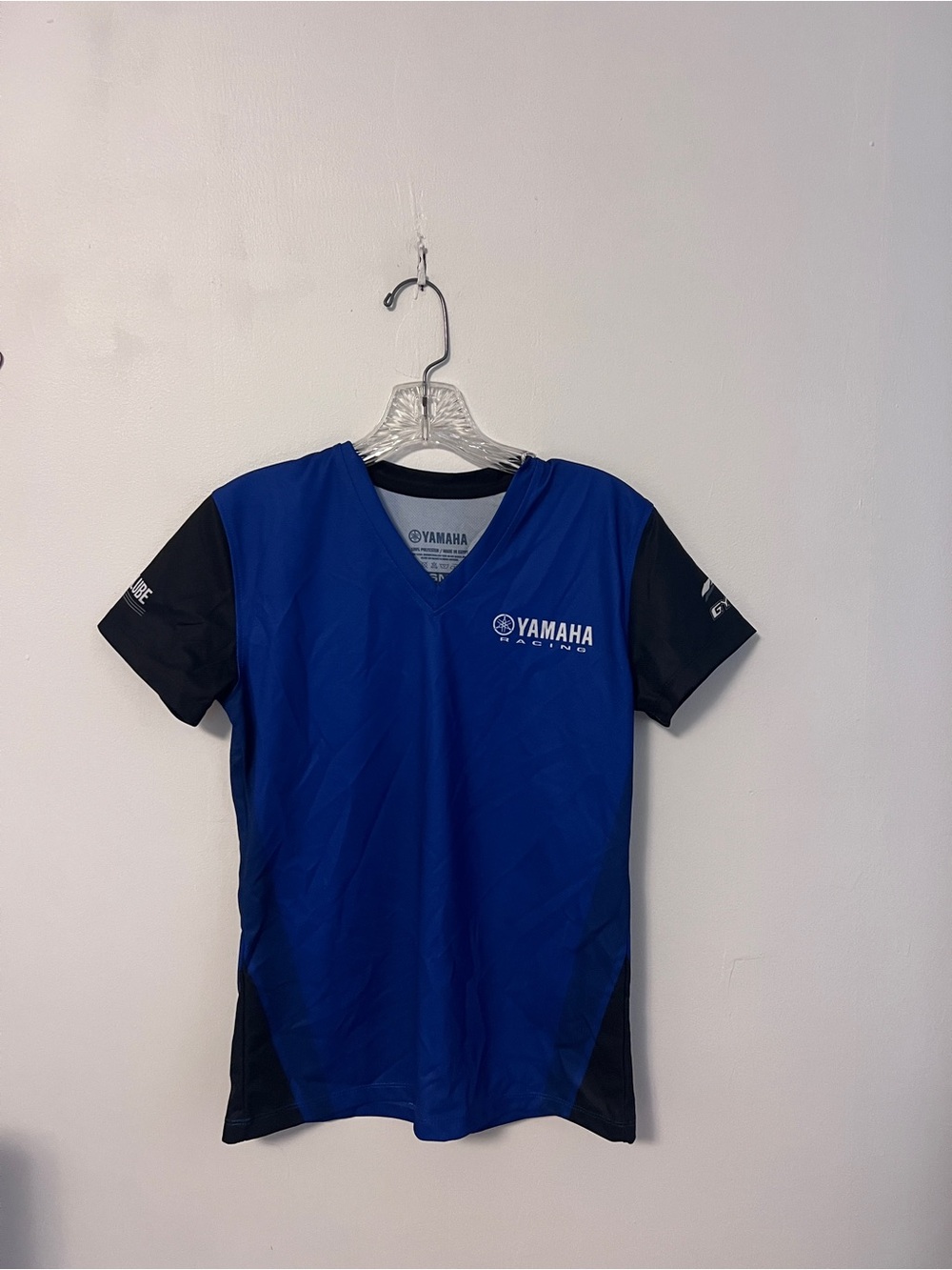 Yamaha Racing Paddock Blue & Black V-Neck Shirt